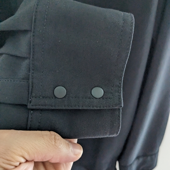 Black Blouse by Hilary Radley Half Zip Size XL - Picture 6 of 7